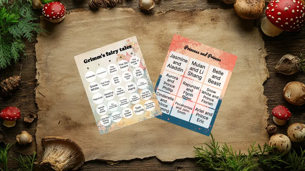 fairytales bingo card