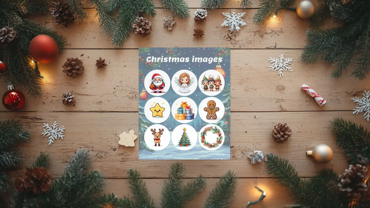 christmas images bingo card