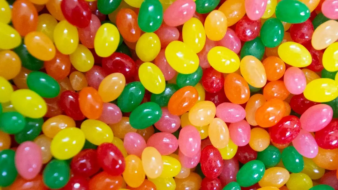 green yellow and red candies