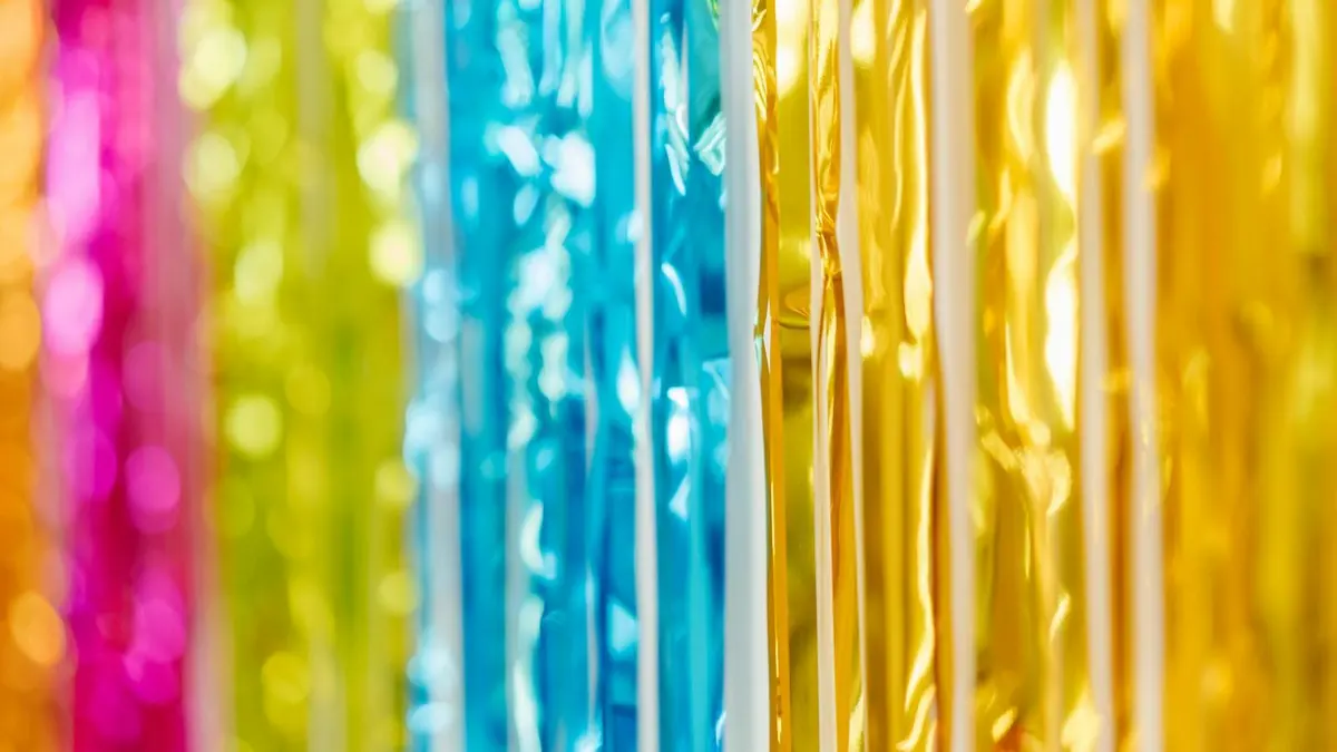 Foil Curtains in Close-up Shot