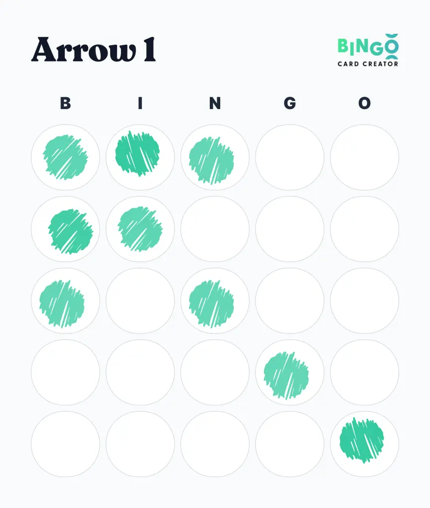 Arrow Top Left Bingo Pattern