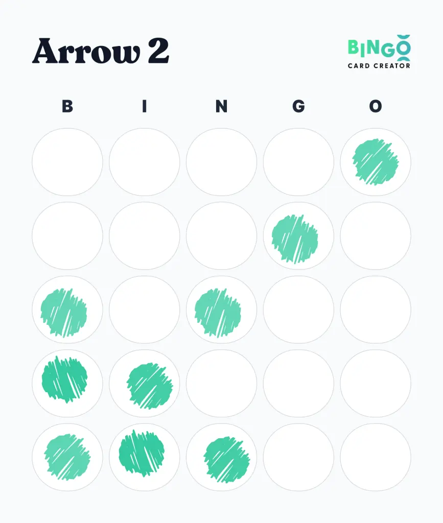Arrow Bottom Left Bingo Pattern