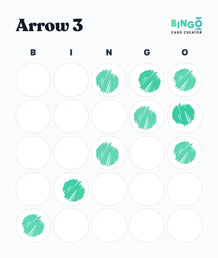 Arrow Top Right Bingo Pattern