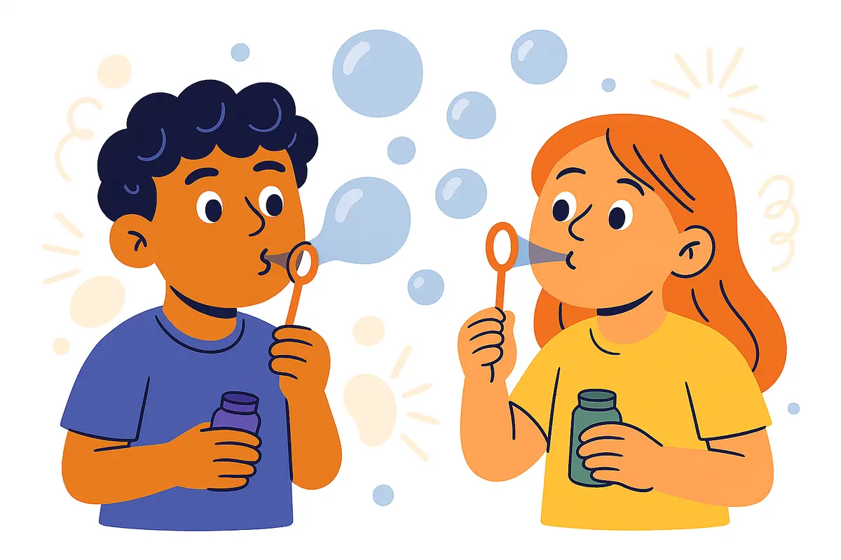 blowing bubbles