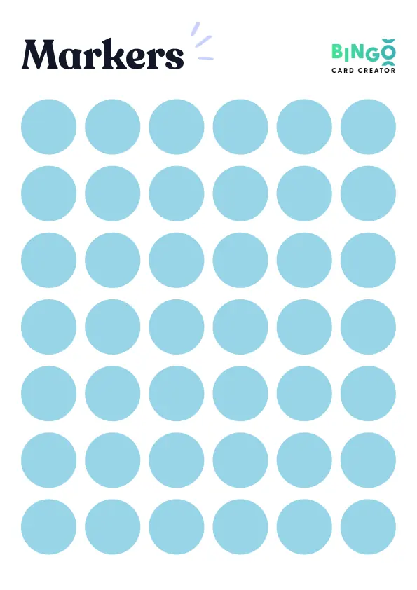 blue circle bingo markers