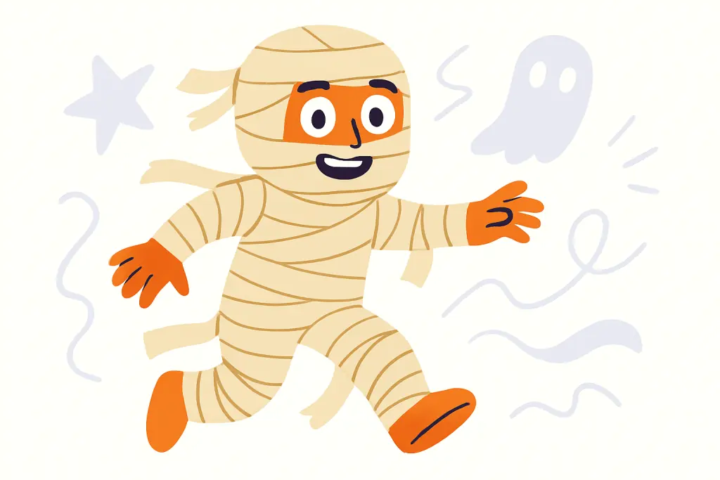 character dressed as a mummy