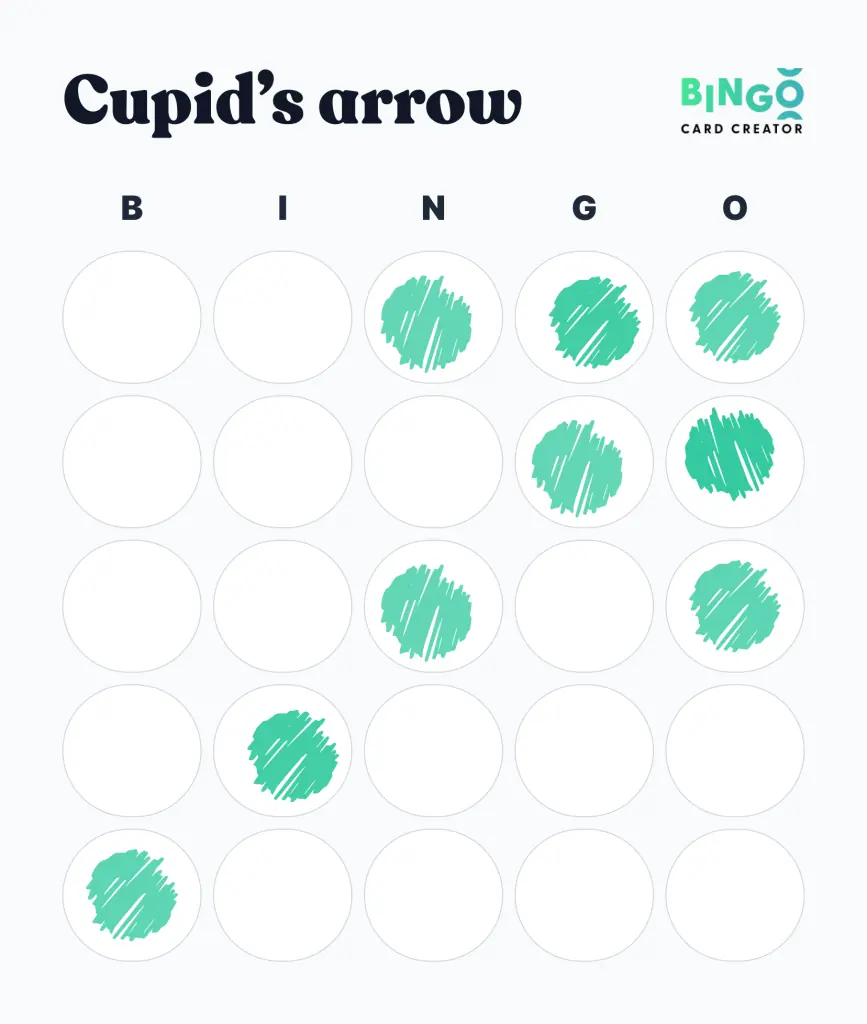 Cupids Arrow Bingo Pattern