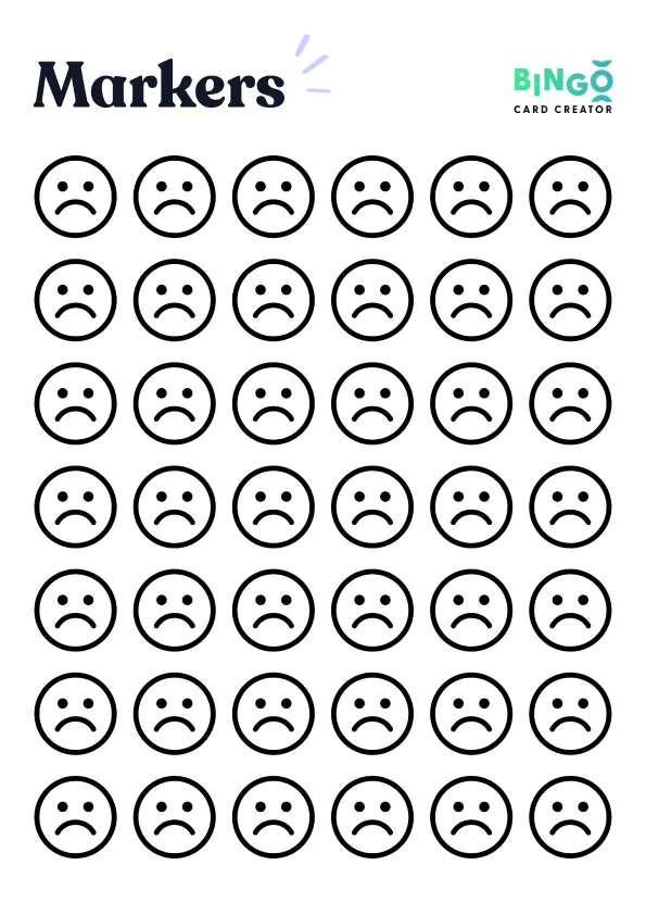 grumpy face bingo marker
