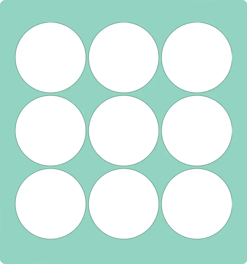 3x3 green blank bingo card