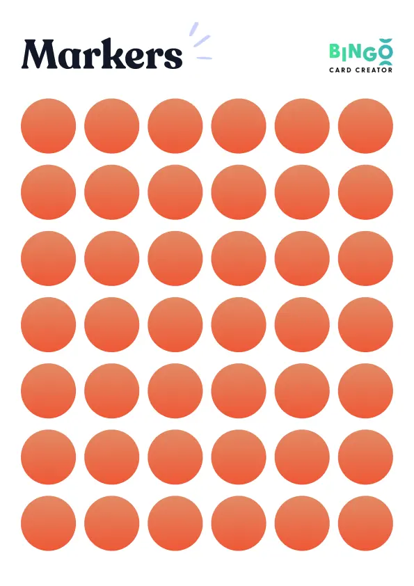 orange bingo markers