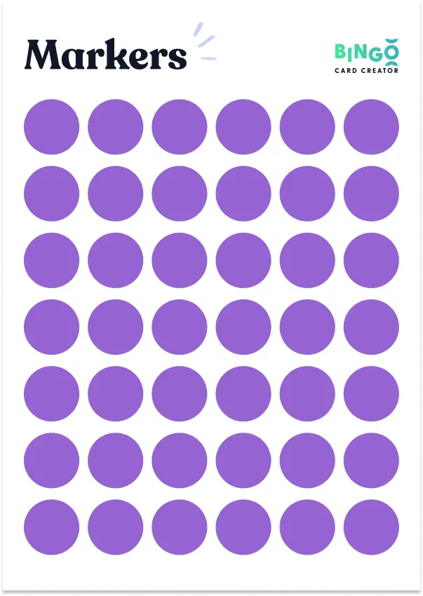 purple circle bingo markers