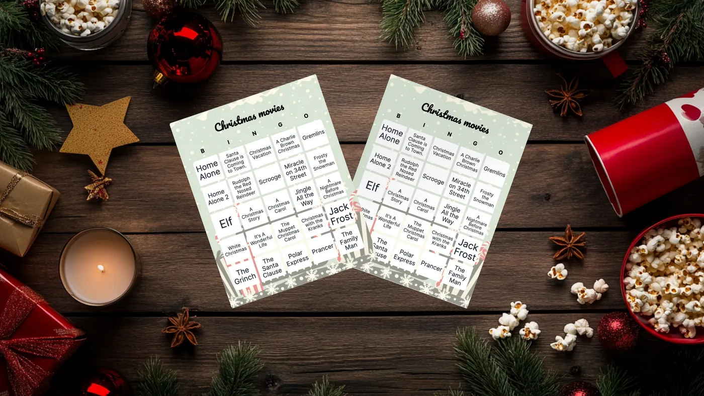 christmas movies bingo card