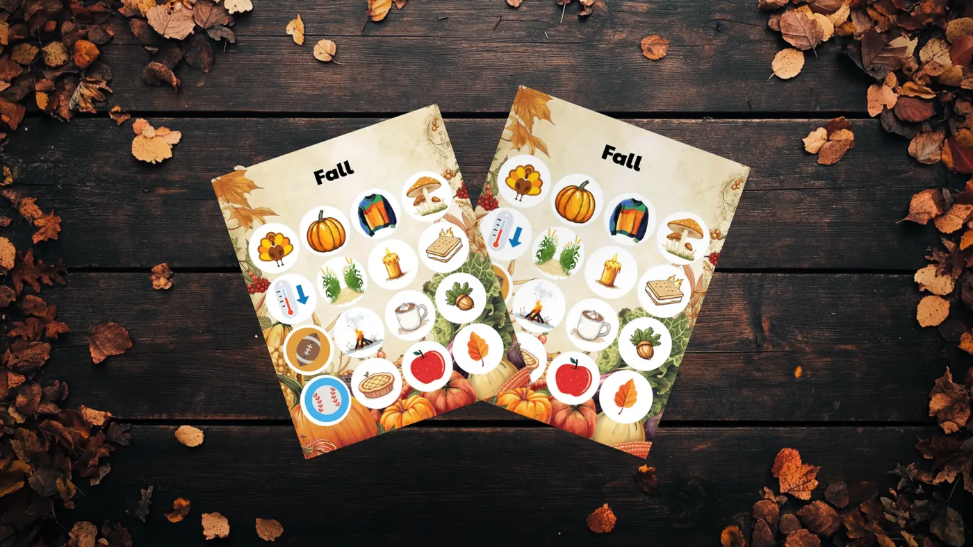 fall bingo cards
