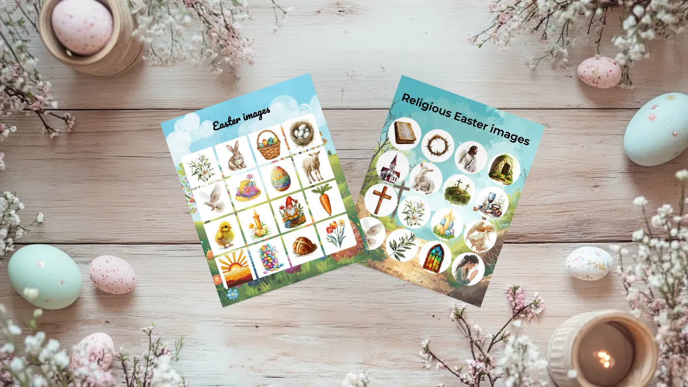 two easter bingo cards