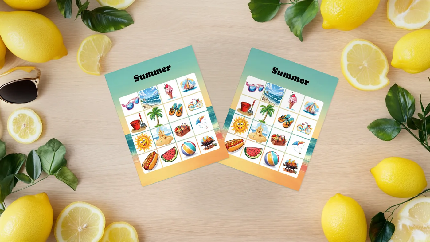 summer bingo cards