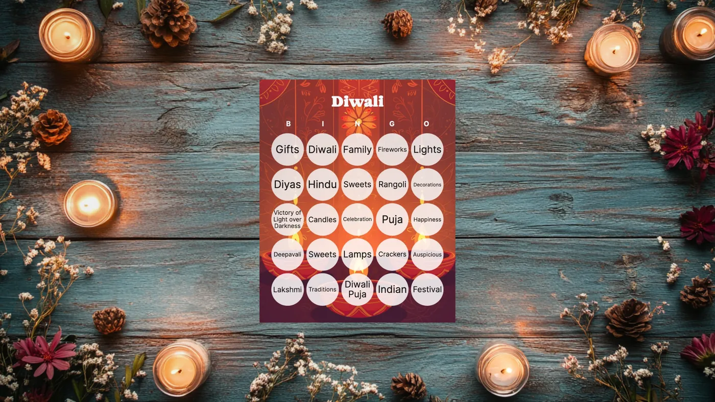diwali bingo card