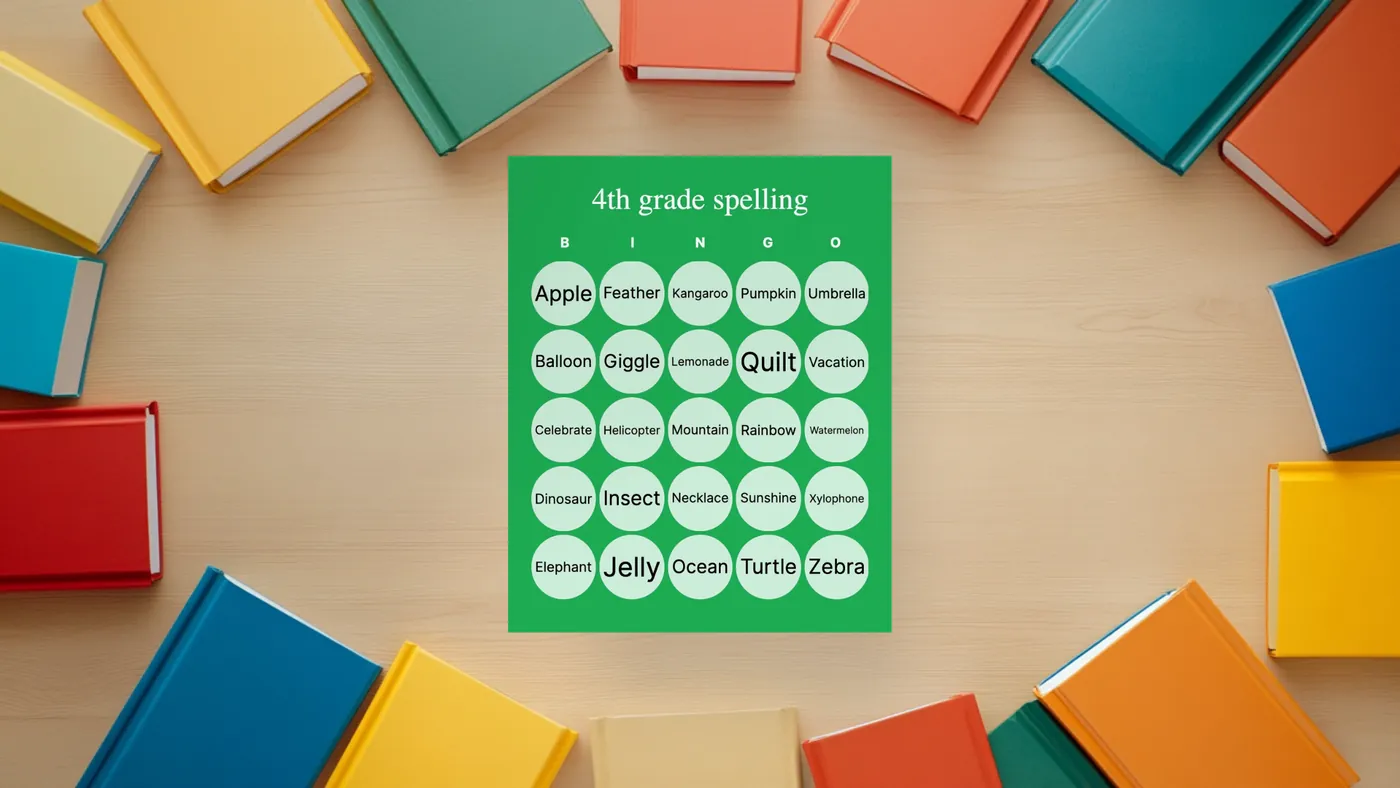 spelling bingo card 