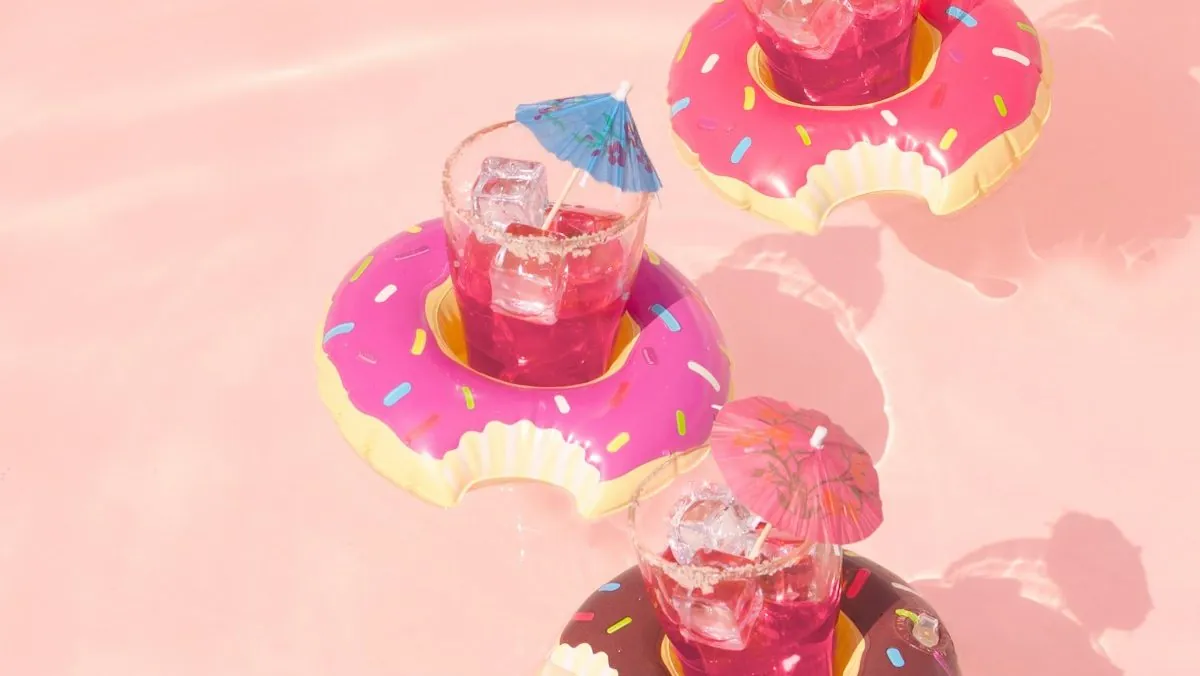 three drinking glasses