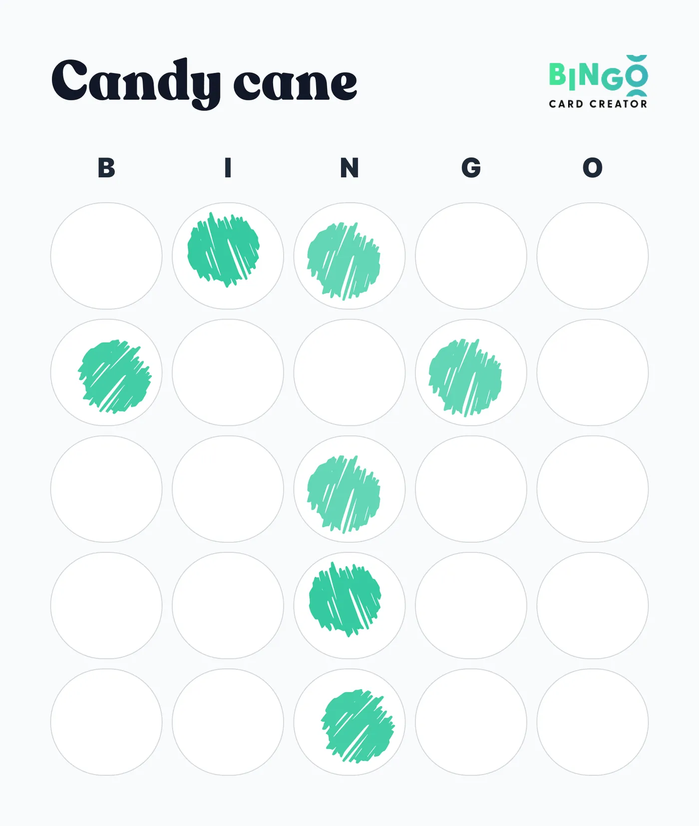 Candy Cane Bingo Pattern