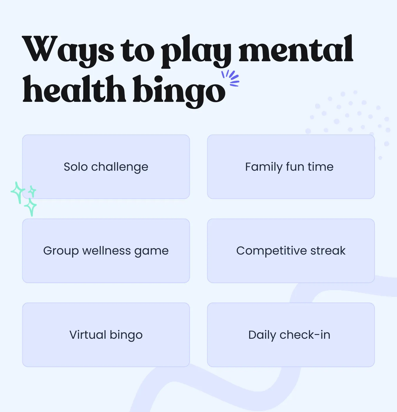 ways to play mental health bingo 