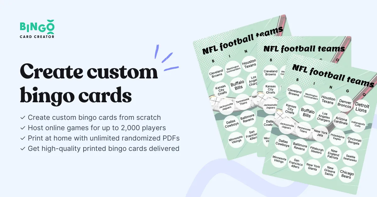 nfl bingo cards