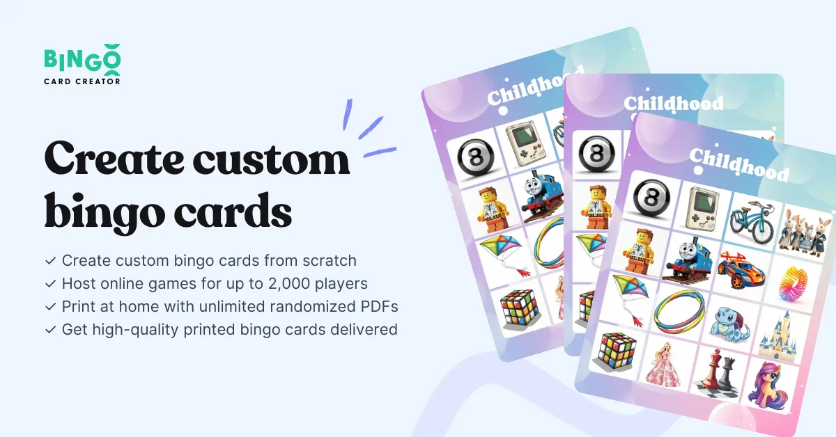 childhood bingo cards