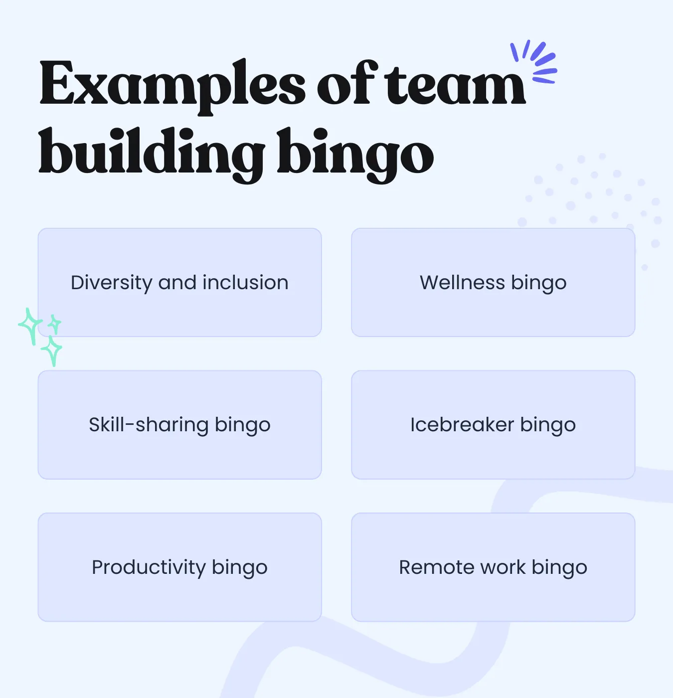example of team building bingo