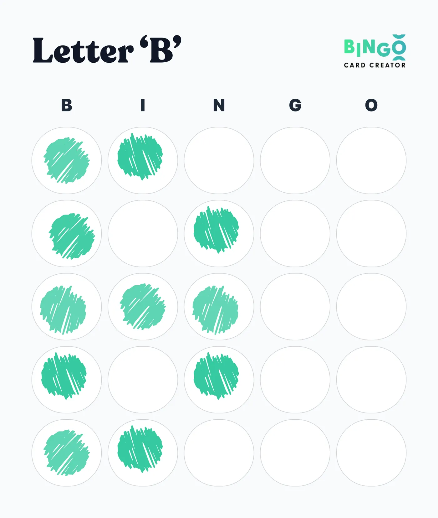 Letter B Bingo Pattern
