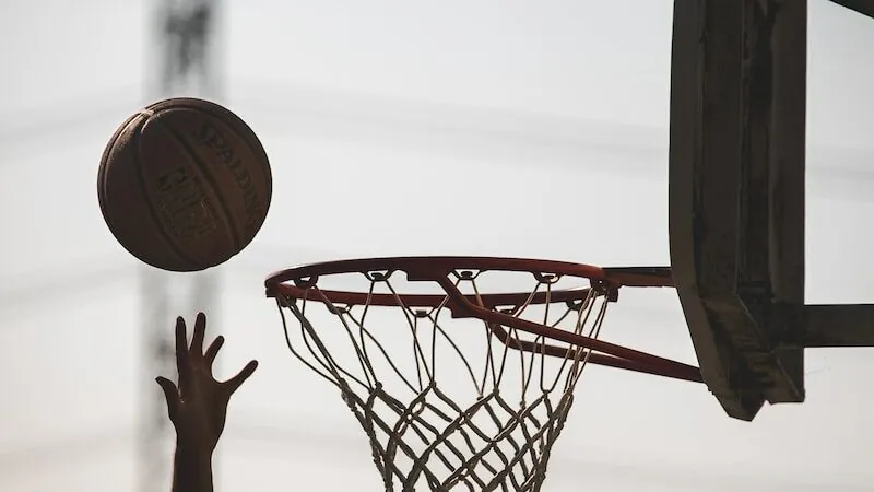 basketball hoop with basketball hoop