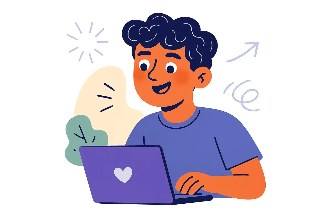 character playing icebreaker bingo on laptop