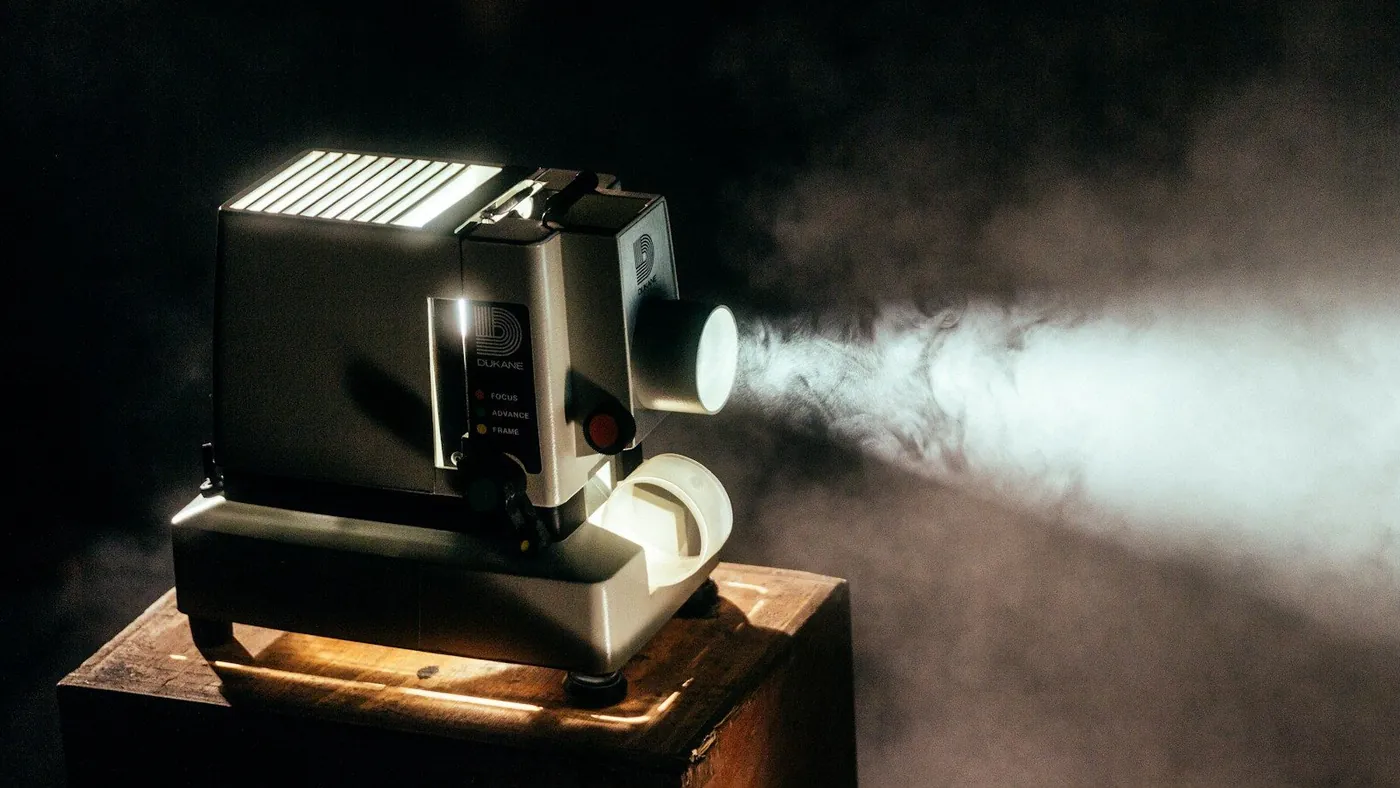 turned on projector
