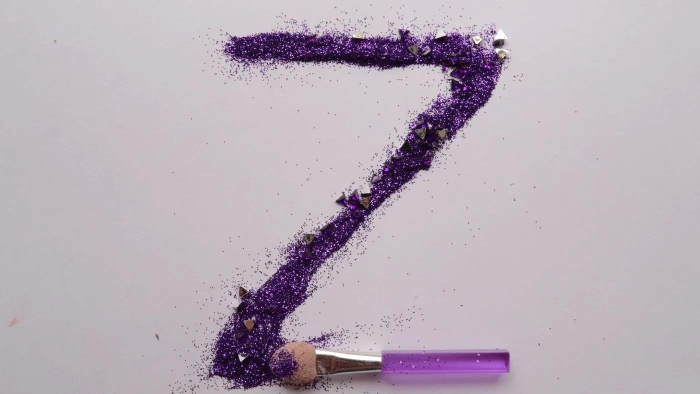 purple and white stick with white background