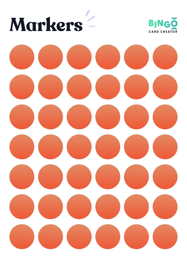 orange bingo markers