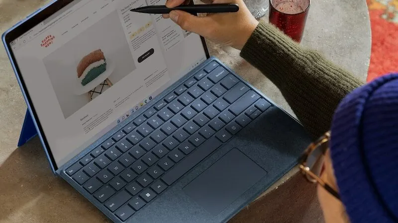 a person using a laptop