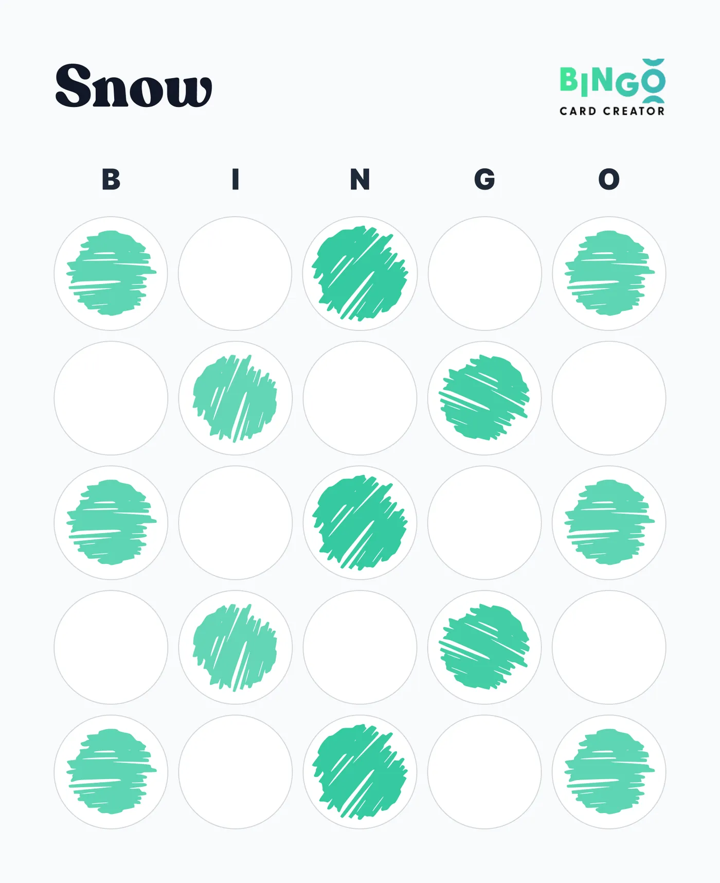 snow bingo pattern