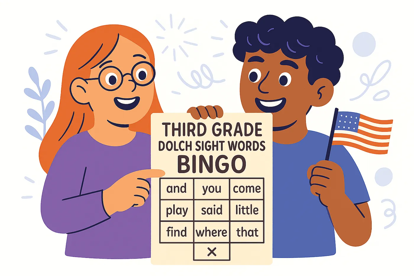 two character holding a bingo card