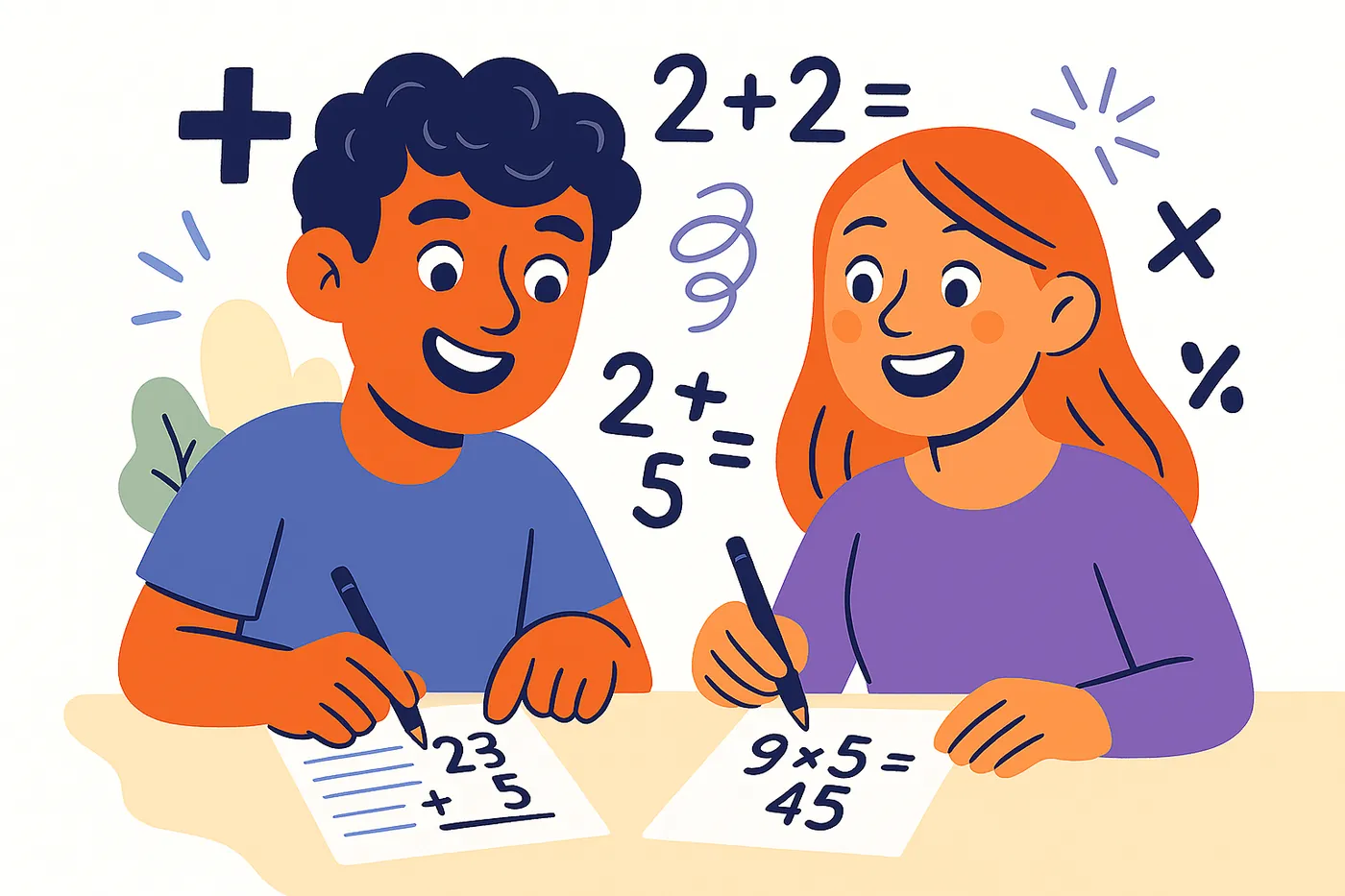two characters illustration