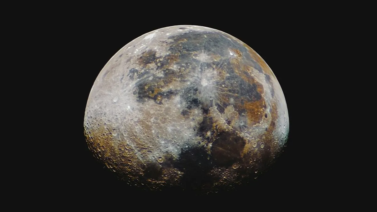 full moon in black background