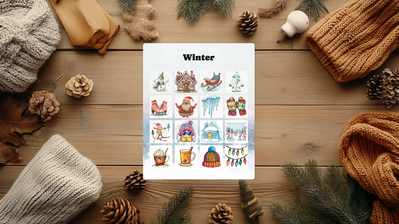 winter bingo card