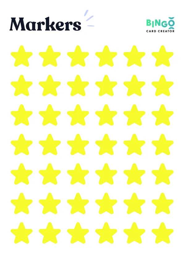yellow stars bingo marker